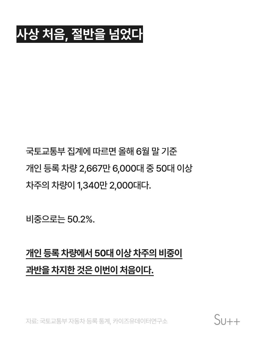 개인 차량 2대 중 1대, 주인은 50대 이상 2